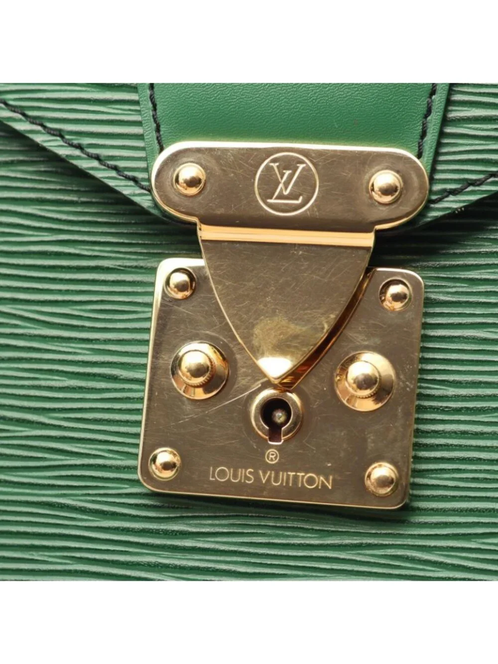Louis Vuitton Clutch Porte Documents Senatur Borneo Green Leather